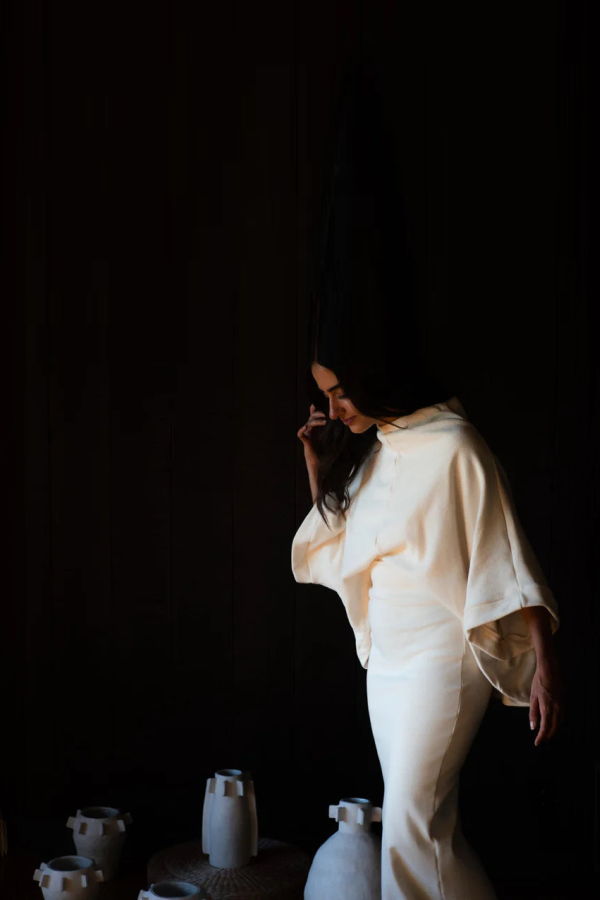 HERDERIN Wide Sleeve Pullover Sweater in US Organic Fleece