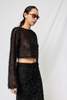 Assembly Black Feather Crop Long Sleeve Top - Thumbnail 6