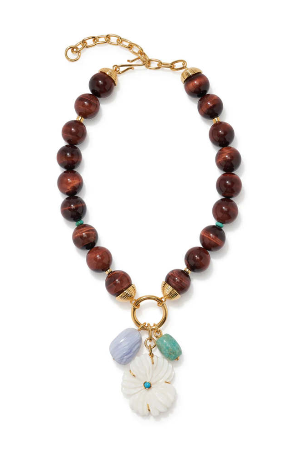 Lizzie Fortunato Desert Bloom Tigers Eye Necklace