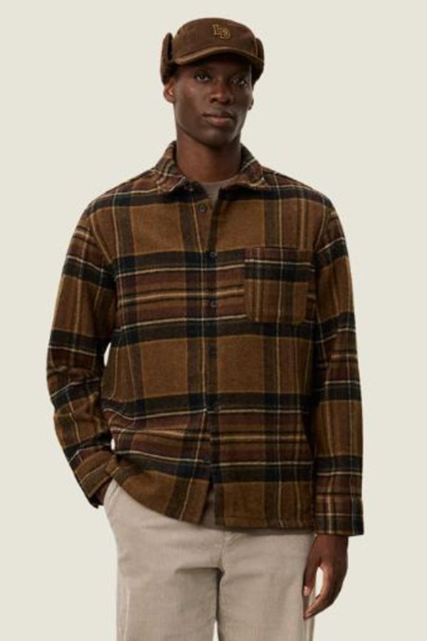 LES DEUX Kaleb Check Wool Overshirt