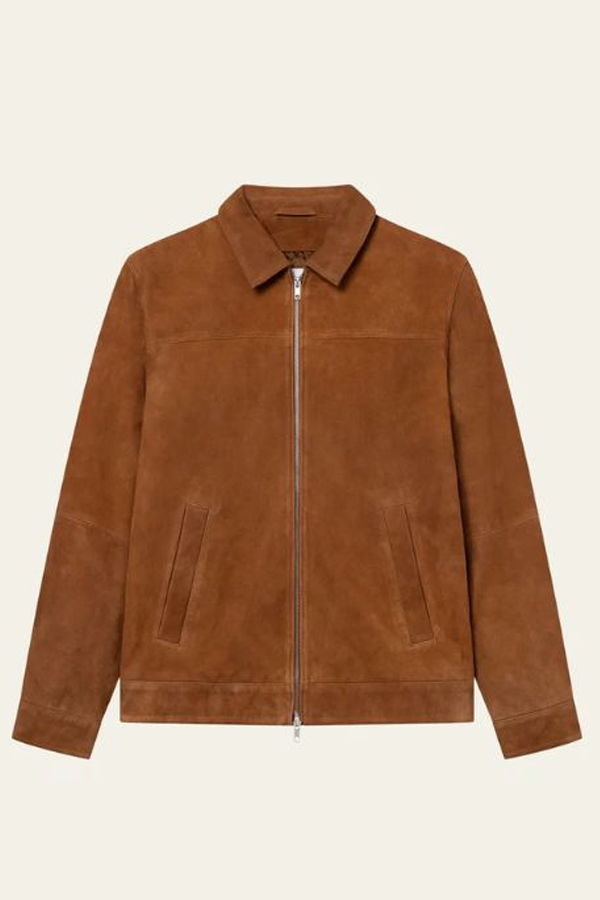 LES DEUX Nyle Suede Coach Jacket - Brown