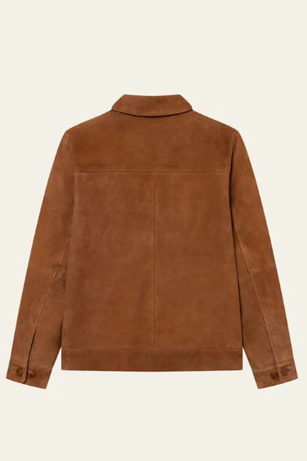 LES DEUX Nyle Suede Coach Jacket - Brown
