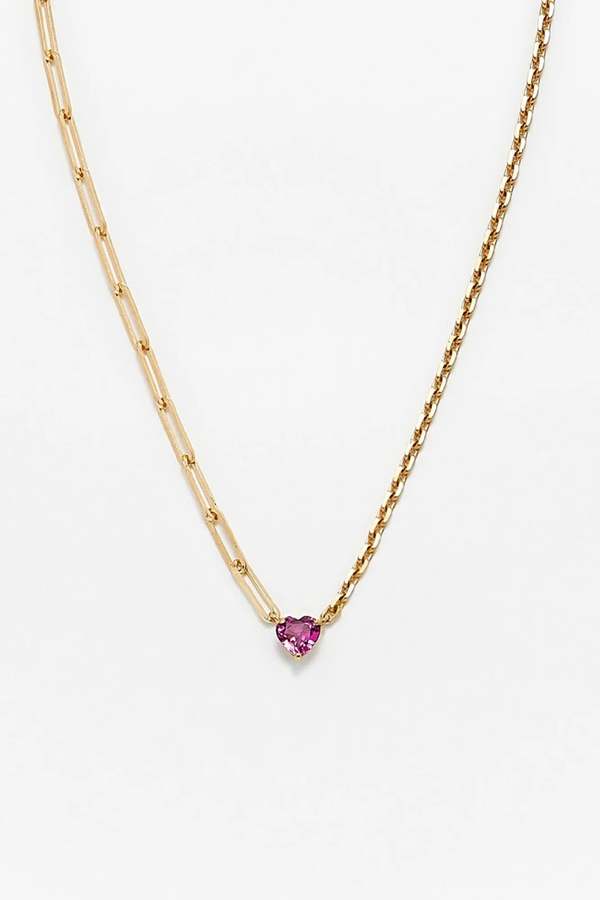 yvonne leon Maxi Collier Solitaire Coeur Necklace