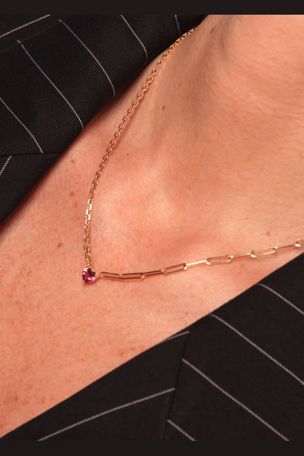 yvonne leon Maxi Collier Solitaire Coeur Necklace