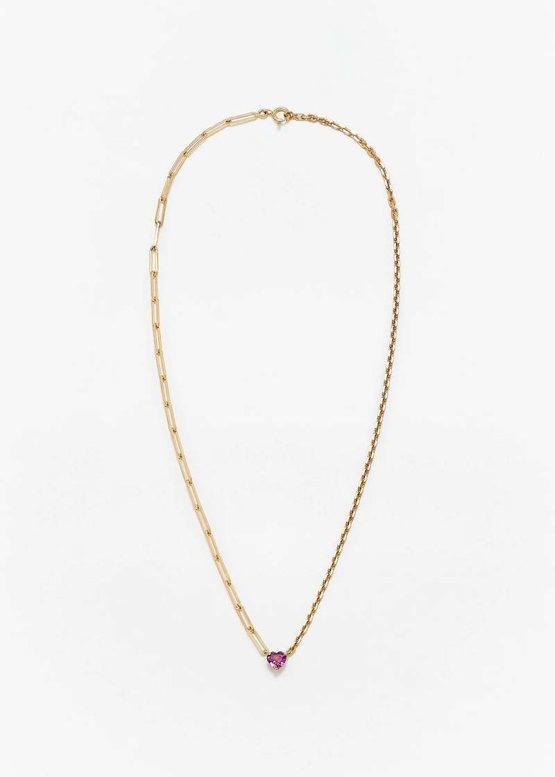 yvonne leon Maxi Collier Solitaire Coeur Necklace