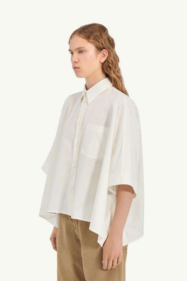 MM6 Maison Margiela Cropped Button-Up Shirt - White