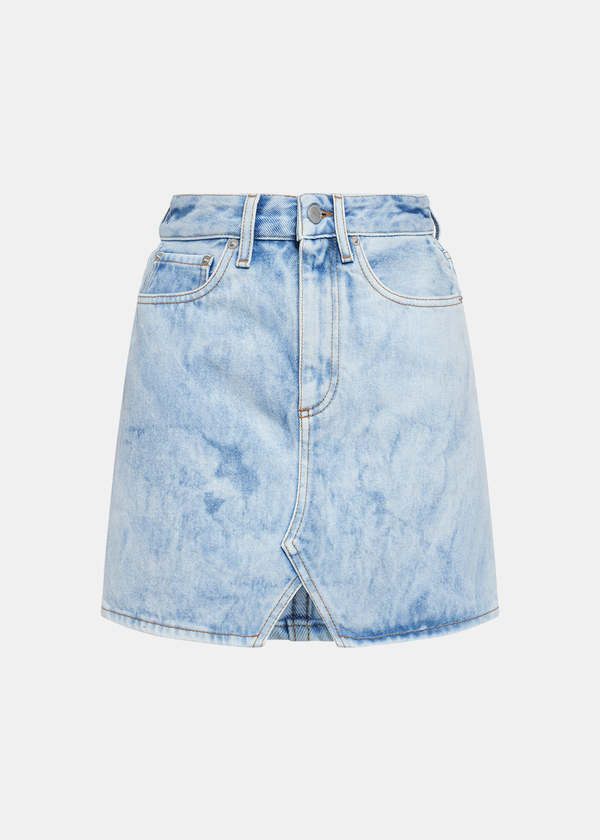 ALESSANDRA RICH Acid Denim Skirt - ACID BLUE