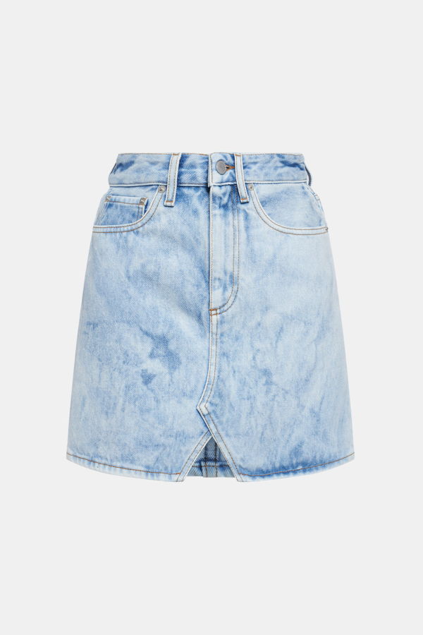 ALESSANDRA RICH Acid Denim Skirt - ACID BLUE
