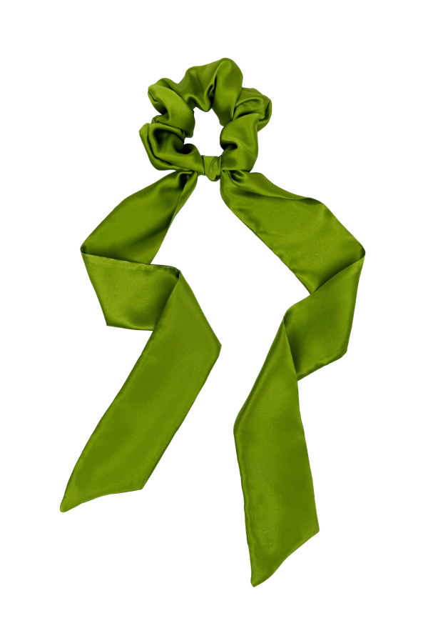 Krystell Barraza Peridot Silk Scarf Scrunchie Hair Accessory
