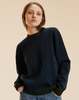 Cynthia Rowley Metallic Knit Crewneck Sweater - Navy - Thumbnail 1