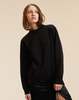 Cynthia Rowley Metallic Knit Crewneck Sweater - Black - Thumbnail 2