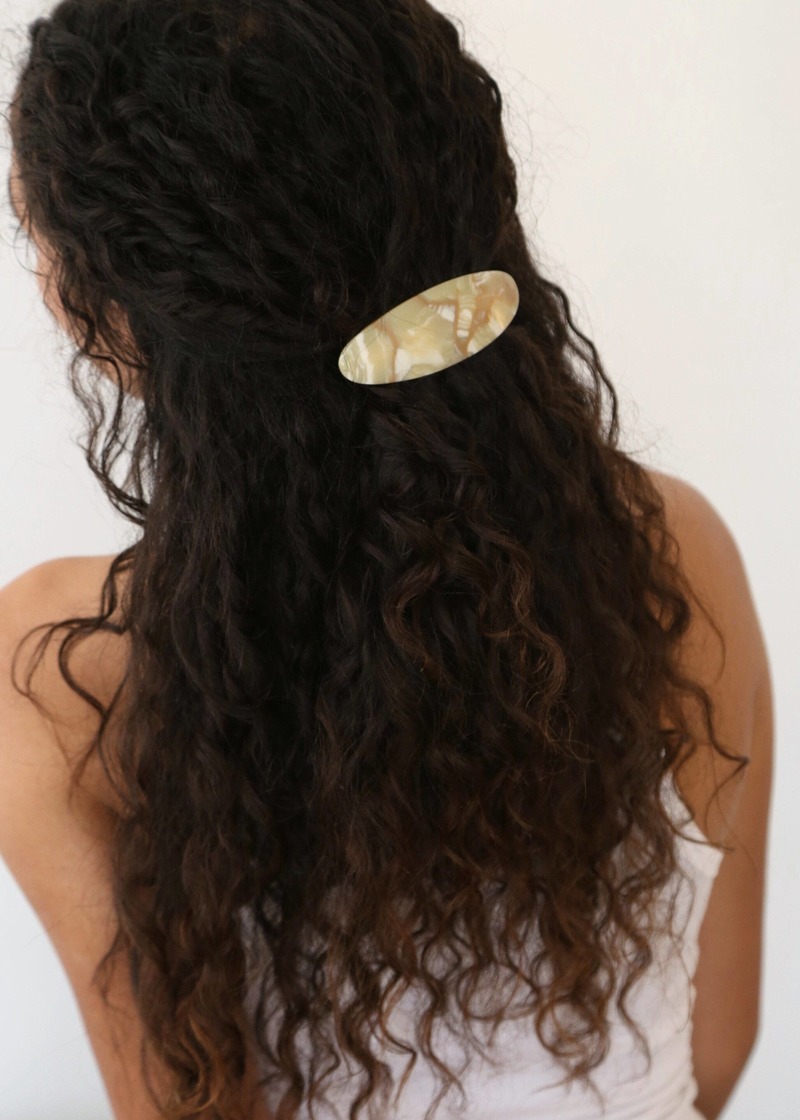 KV Oval Barrette - Oak