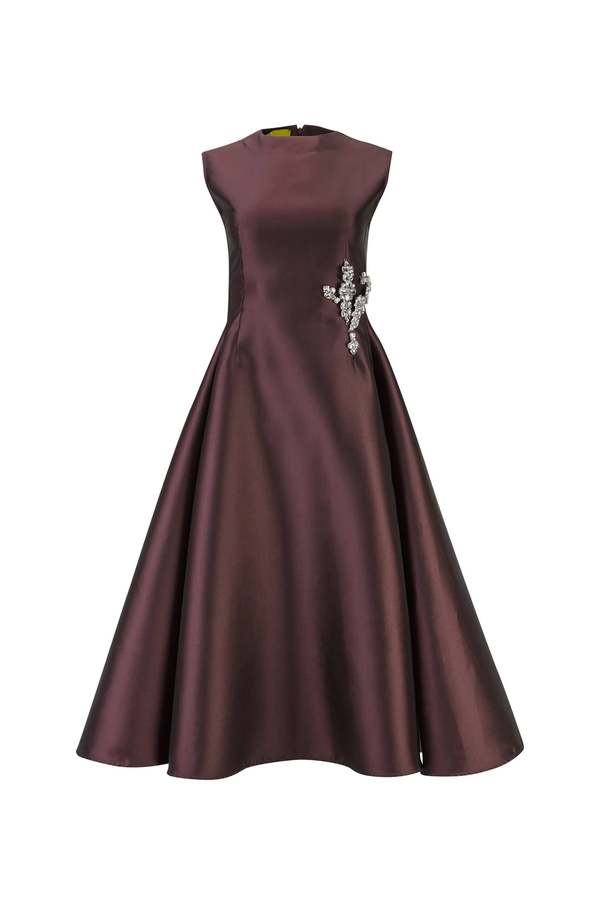 MARQUES ' ALMEIDA Sleeveless Embellished Dress - Burgundy