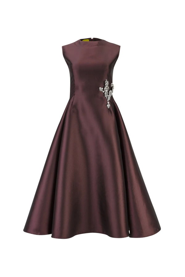 MARQUES ' ALMEIDA Sleeveless Embellished Dress - Burgundy