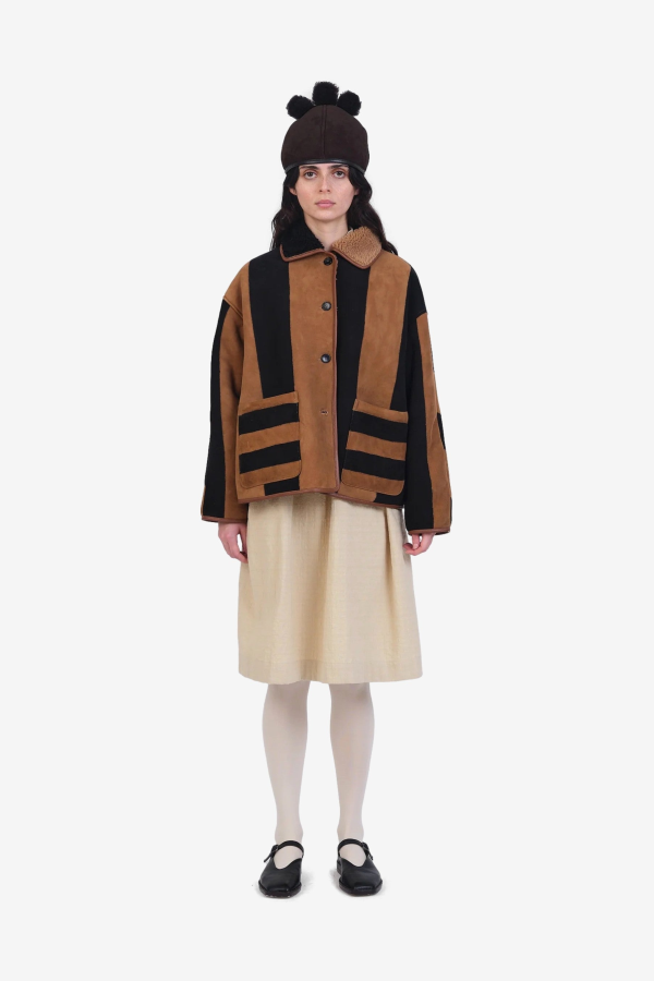 CAWLEY STUDIO Suede Back Curly Hair Avis Jacket