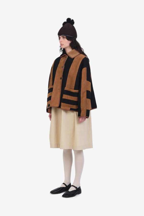 CAWLEY STUDIO Suede Back Curly Hair Avis Jacket