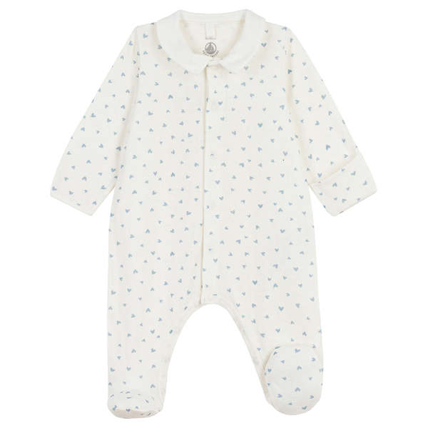 KIDS Petit Bateau Baby Collared Pyjamas - White