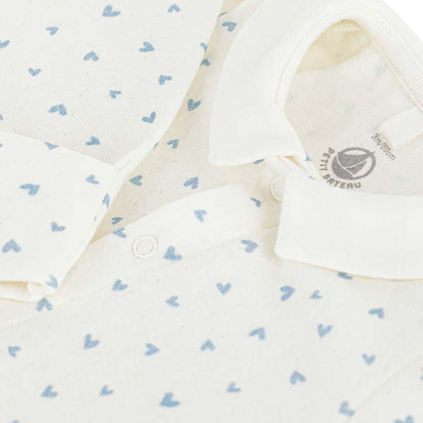 KIDS Petit Bateau Baby Collared Pyjamas - White