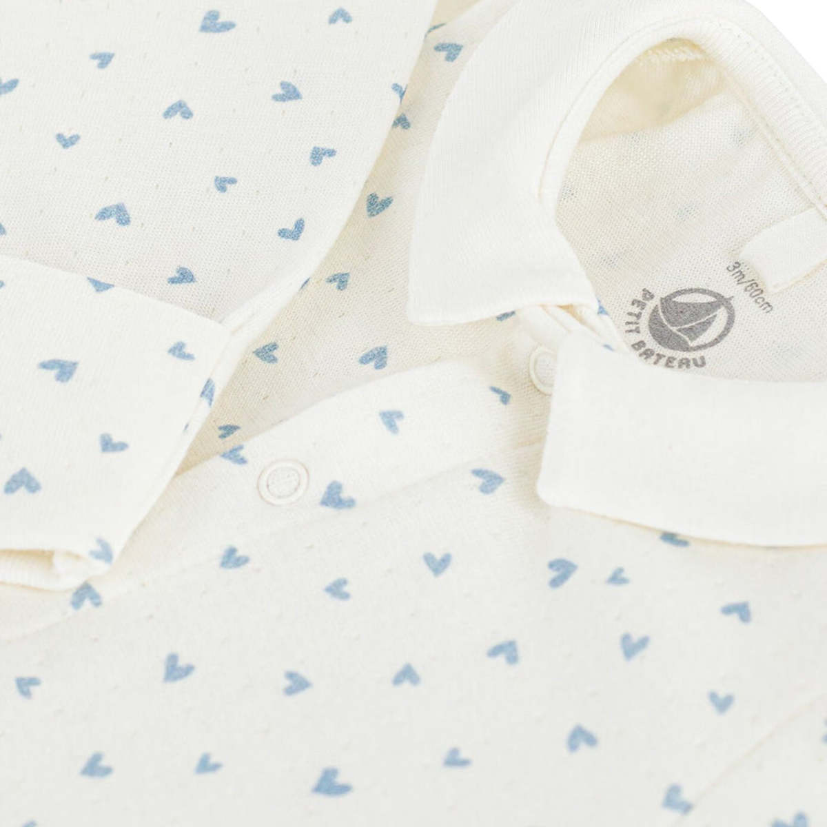 KIDS Petit Bateau Baby Collared Pyjamas - White - Image 3 of 3