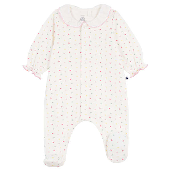 KIDS Petit Bateau Baby Collared Pyjamas - White