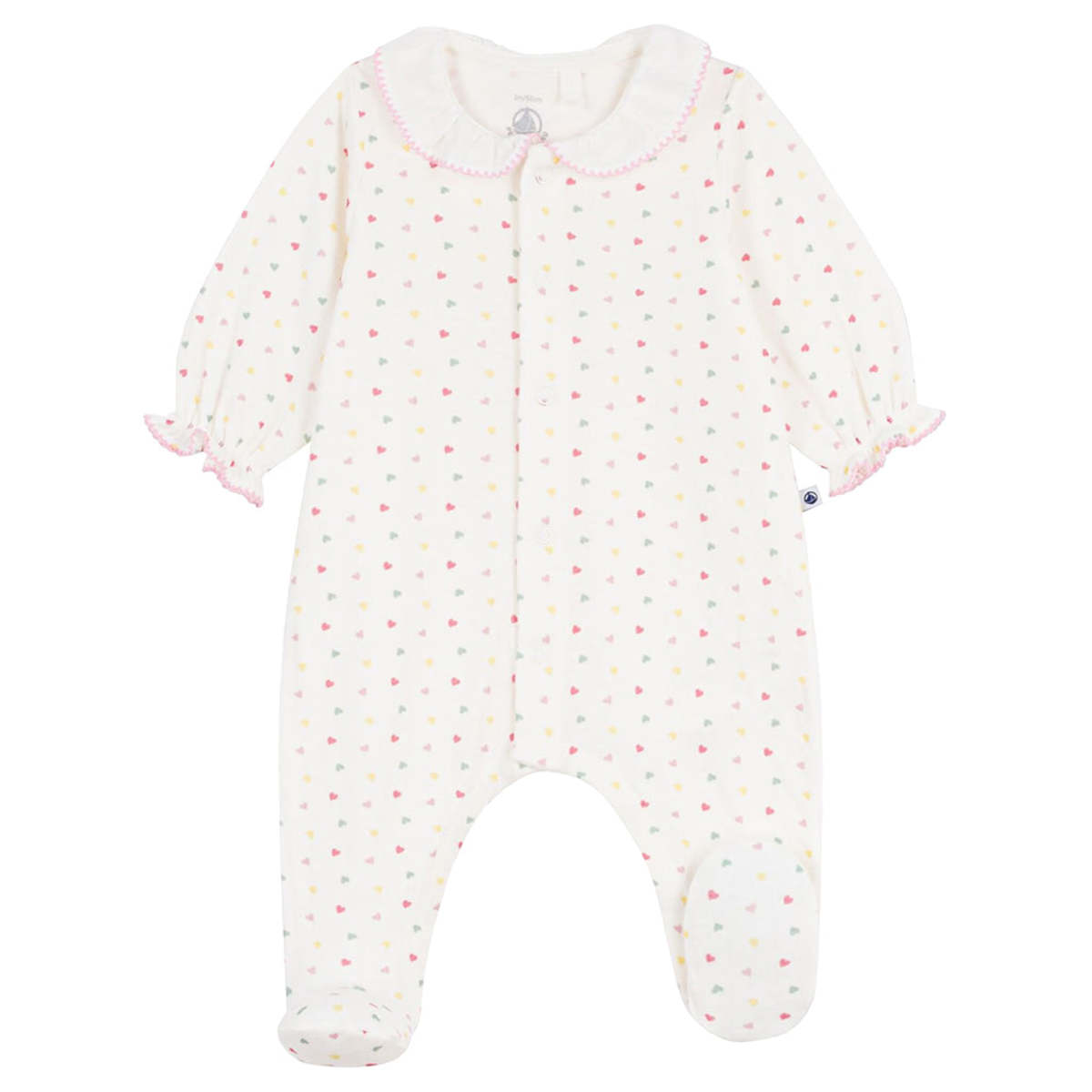 KIDS Petit Bateau Baby Collared Pyjamas - White - Image 1 of 3