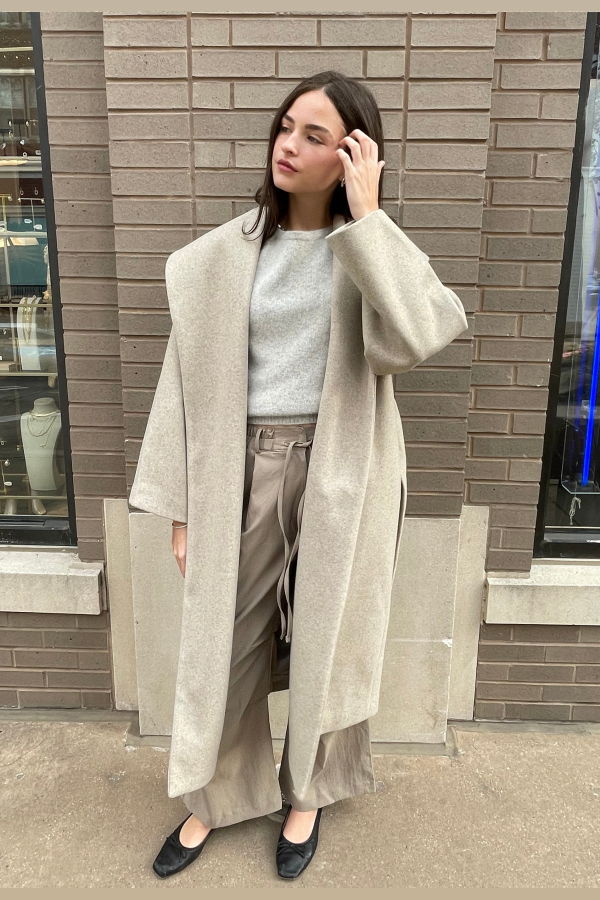 The NKC Store Leamarie Long Coat - Taupe