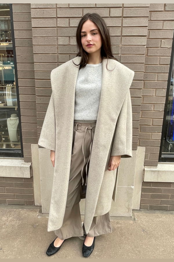 The NKC Store Leamarie Long Coat - Taupe
