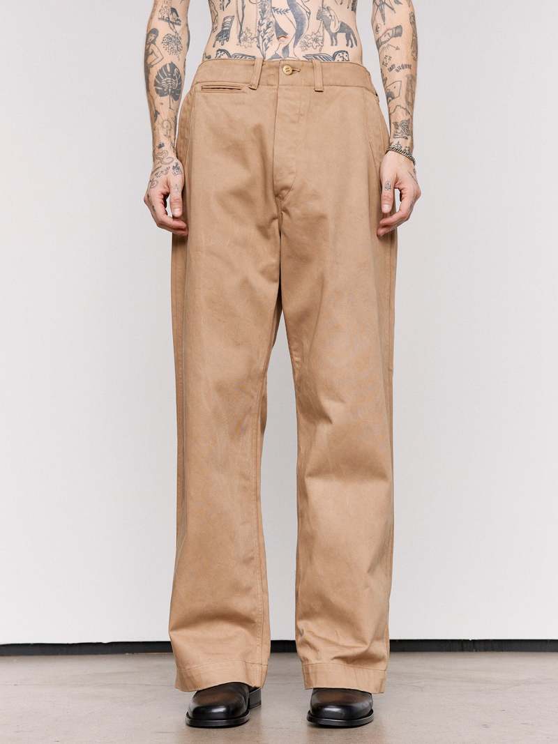 Taiga Takahashi LOT.202 Natural Dyed Beige Cotton Engineer Trousers