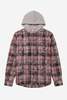 Blue&Cream Dylan Distressed Flannel - Pink Plaid w/ Grey Hood - Thumbnail 1