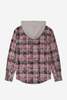 Blue&Cream Dylan Distressed Flannel - Pink Plaid w/ Grey Hood - Thumbnail 2