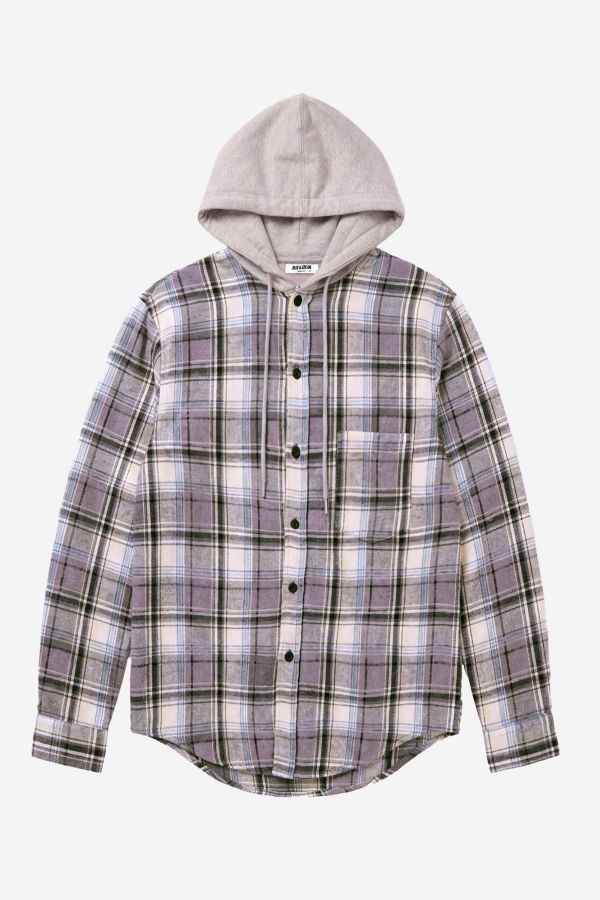 Blue&Cream Dylan Flannel Shirt - Grey Plaid