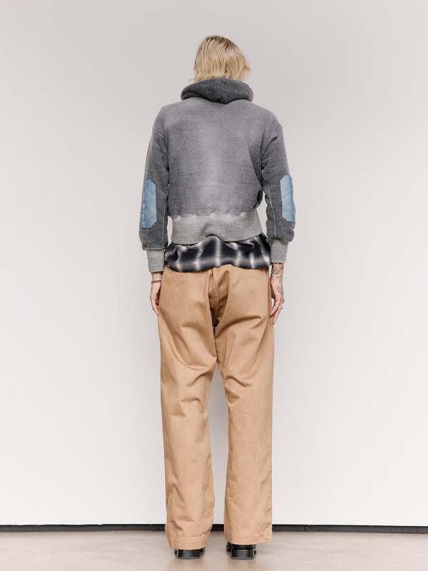 Taiga Takahashi LOT.606 Bleached Heather Gray Hooded Shirt