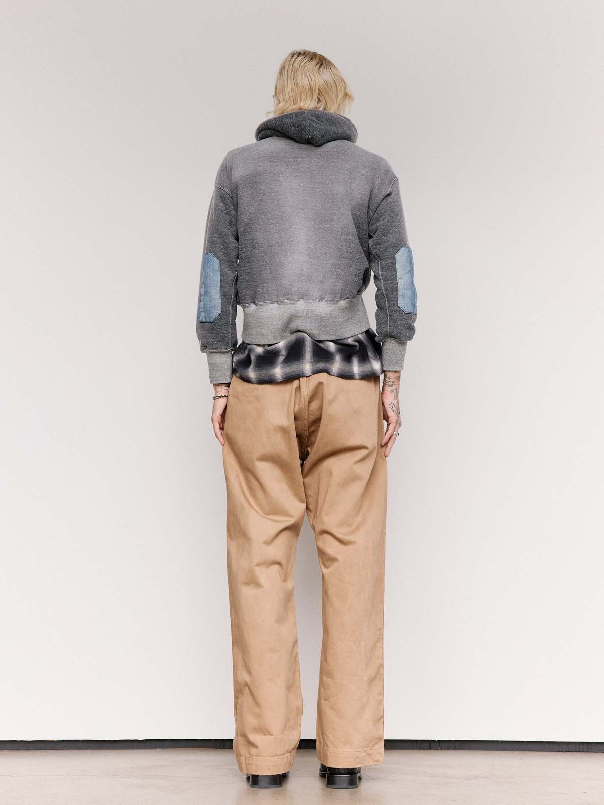 Taiga Takahashi LOT.606 Bleached Heather Gray Hooded Shirt - Image 7 of 9