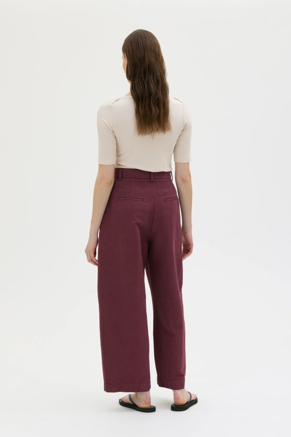 Maska Hisa Organic Cotton Linen Tencel Curved Leg Trousers