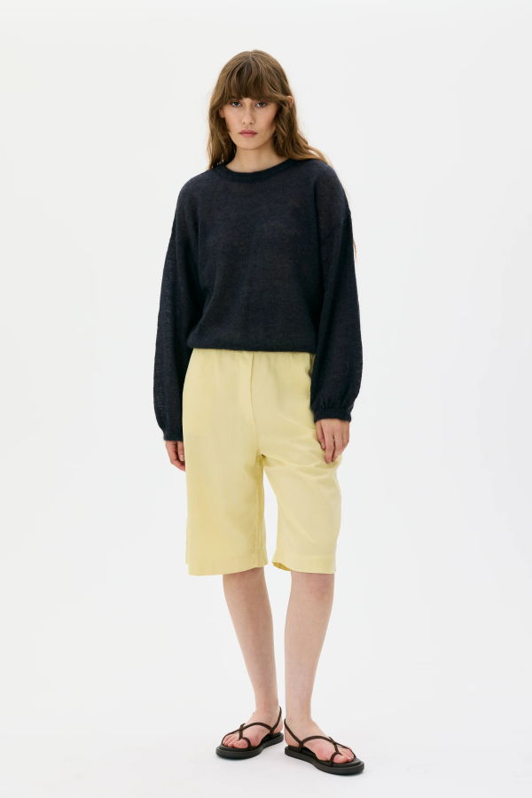 Maska Karo Wide Sleeve Light Silk Mohair Sweater - Almost Black