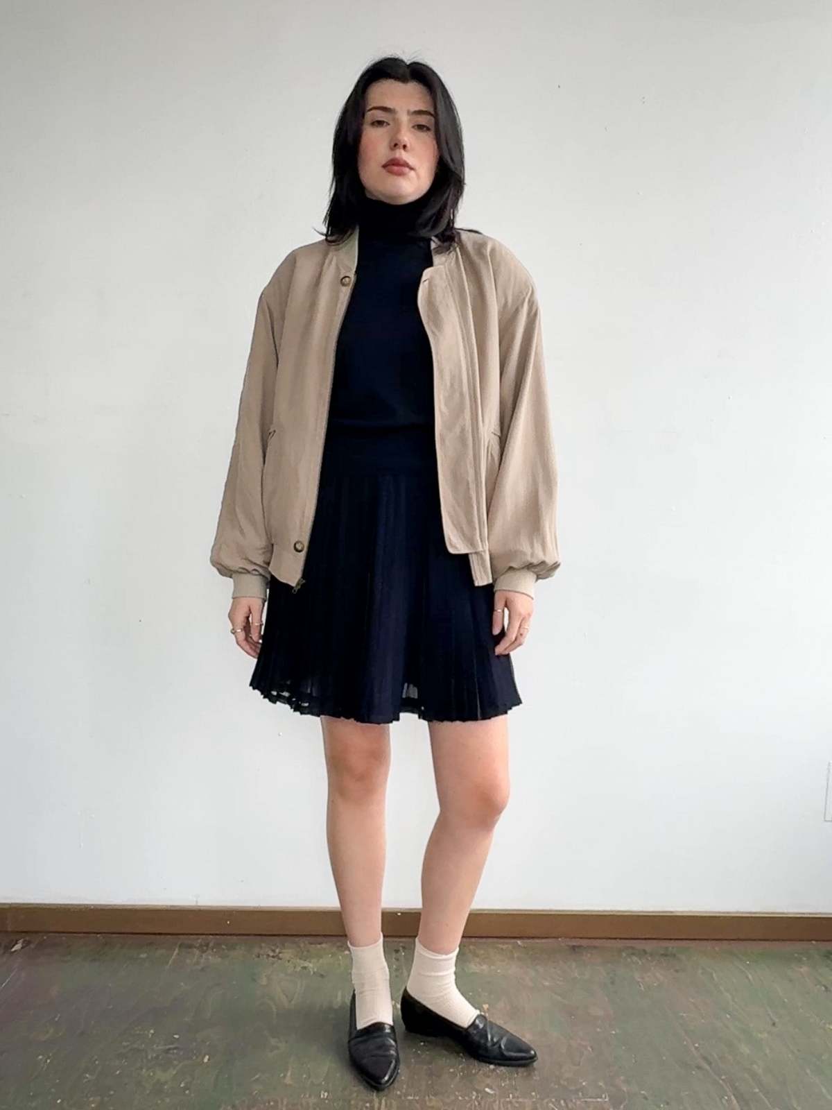 Vintage Sand Silk Bomber Jacket - Image 2 of 4