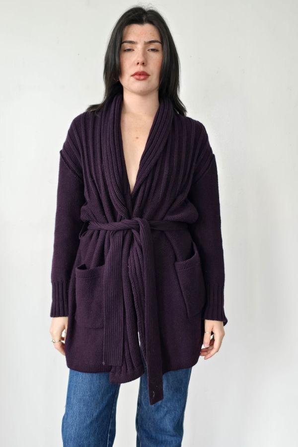 Vintage Sonia Rykiel Blackberry Wrap Sweater