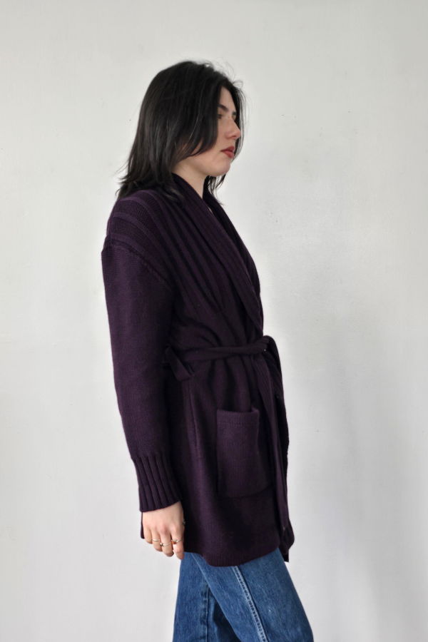 Vintage Sonia Rykiel Blackberry Wrap Sweater