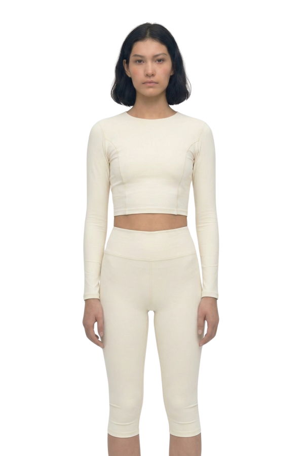hauslabel LONG SLEEVE CROPPED TOP - OVARIO