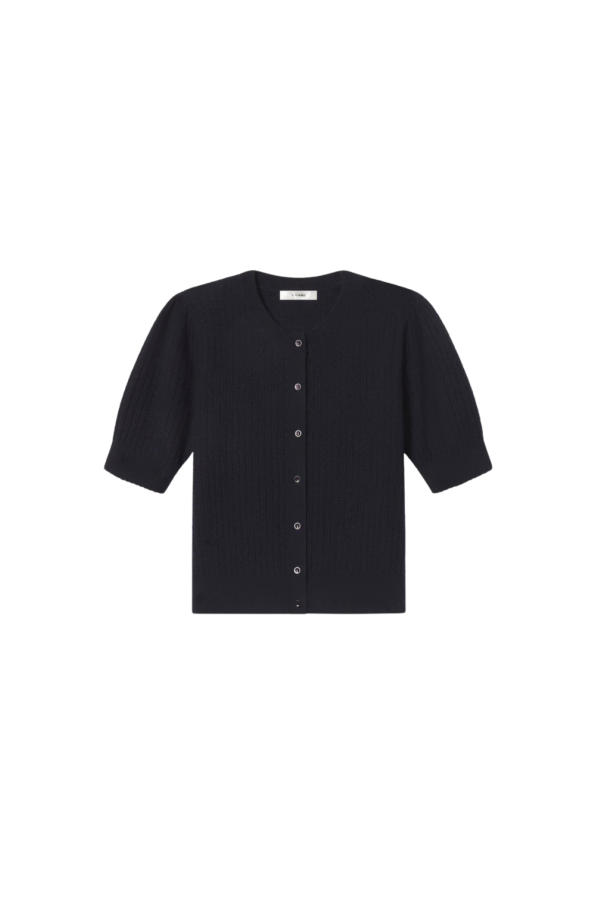 Frame S/S Chain Pointelle Cardigan - Navy