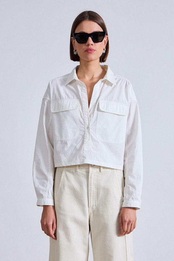 Apiece Apart Cropped Kava Top - Cream