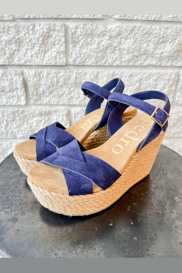 Pedro Garcia Dalys Platform Wedge Sandals - Ink Castoro