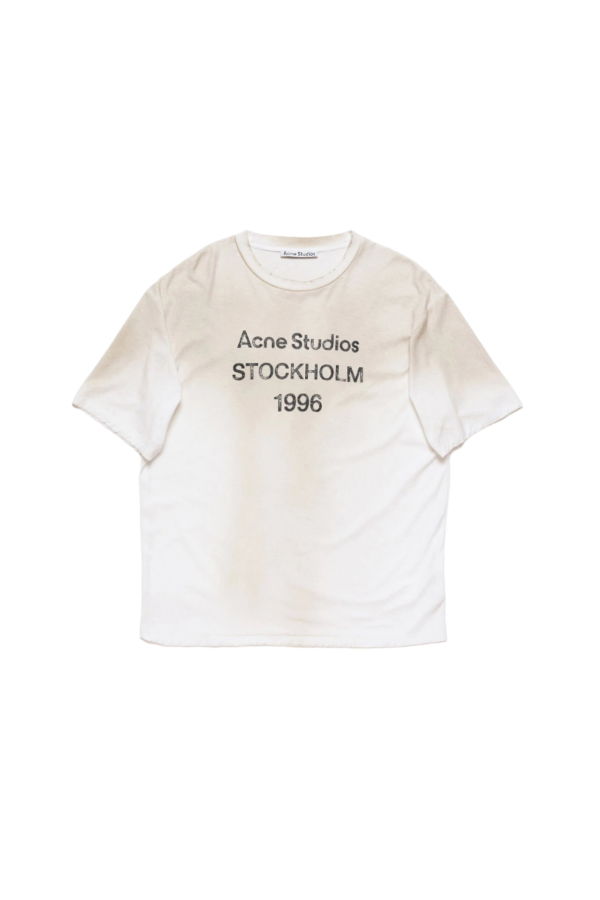 Acne Studios Logo Relaxed Fit T-Shirt - Dusty White