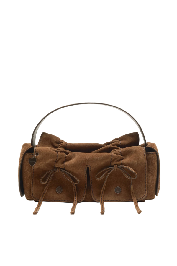 Acne Studios Multipocket Suede Shoulder Bag - Cognac Brown