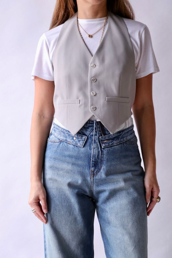MM6 Maison Margiela Gilet Top - Pale Grey