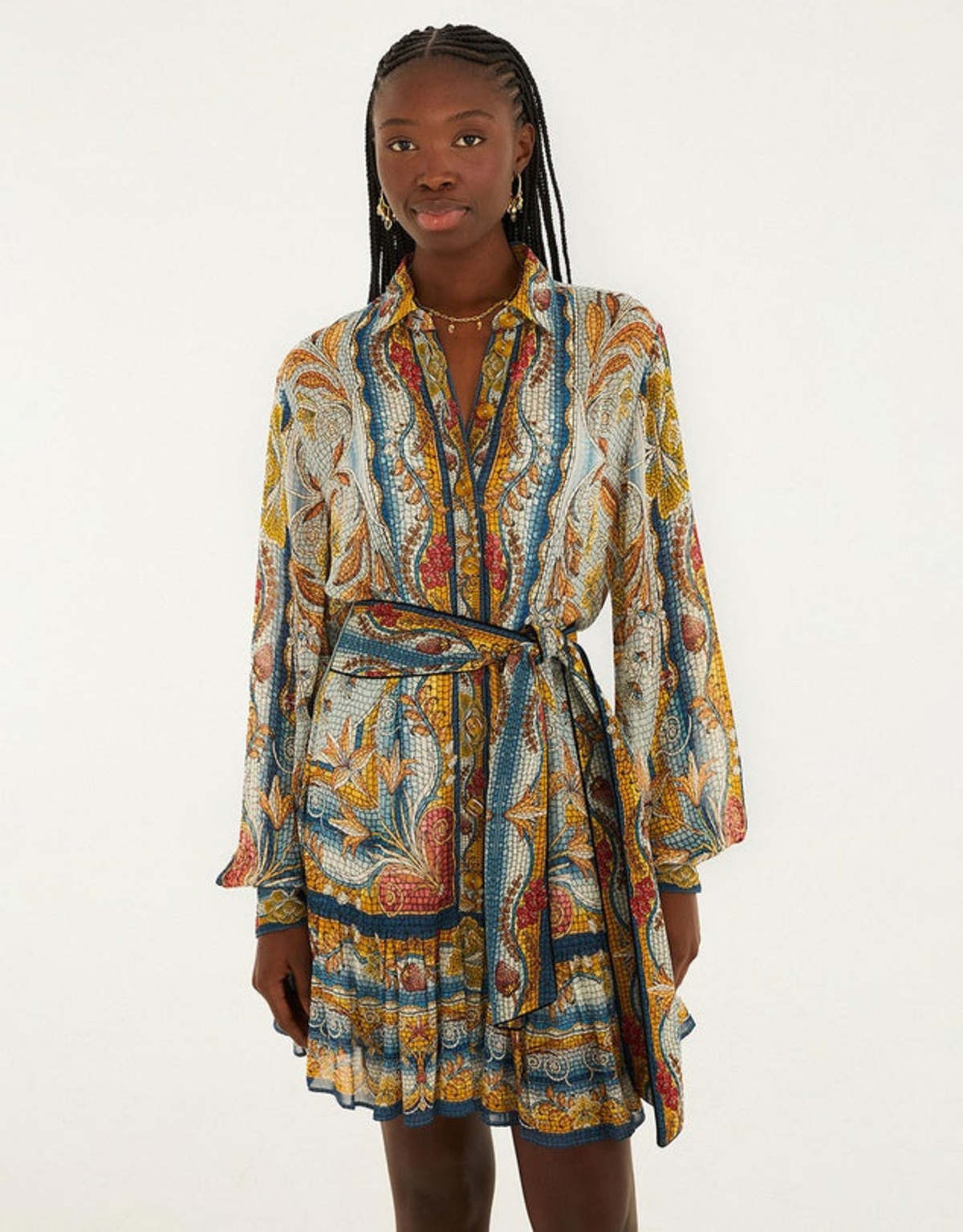 Farm Rio Mosaic Garden Mini Dress - Image 1 of 3