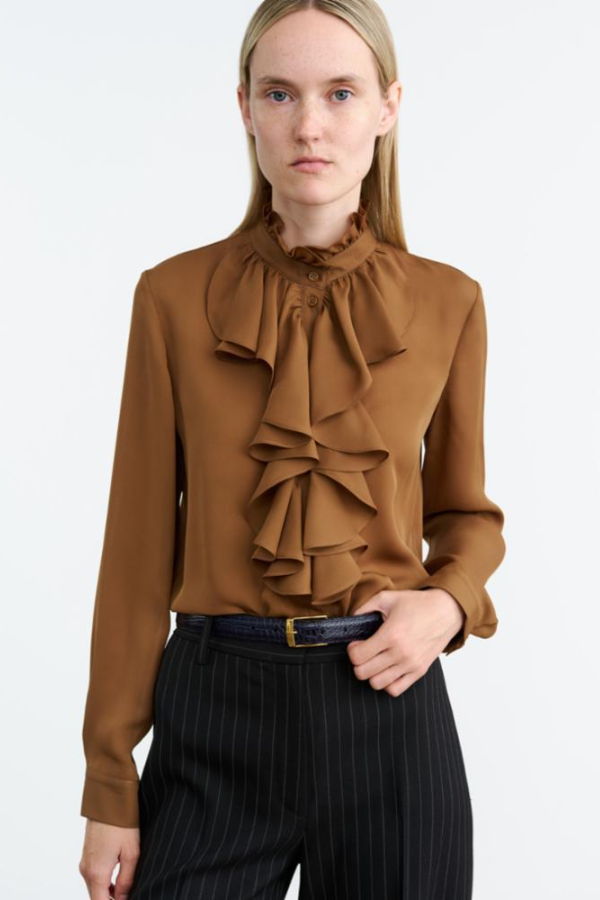 Nili Lotan Lily Blouse - Cognac