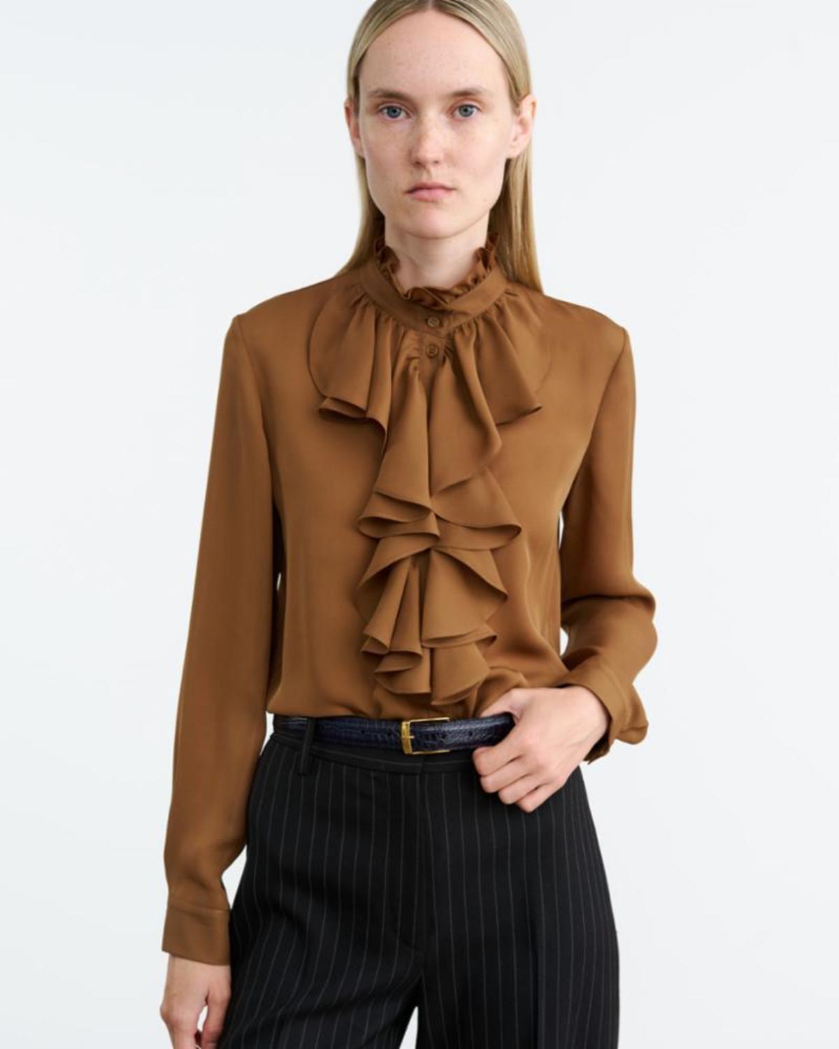 Nili Lotan Lily Blouse - Cognac - Image 1 of 1