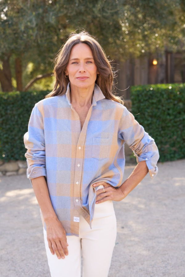 Frank & Eileen Eileen Button-Up Shirt - Blue and Camel Check