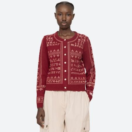 AMOMENTO Off White Sheer Cardigan - Cream | Garmentory